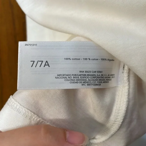 CARTERS NWT Girls Size 7 Split Sleeve T-shirt world globe cream yellow pink 🌎 - Picture 6 of 9
